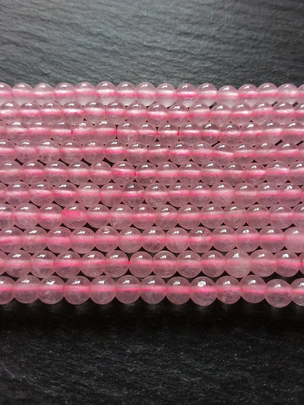 4.3mm Natural Rose Quartz Beads Undyed Round Polished Full 15.5 inch Strand