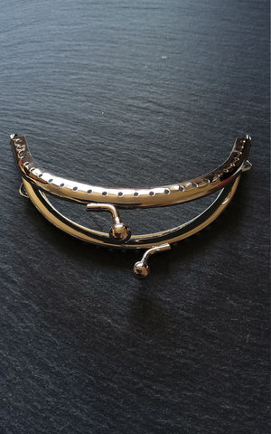 Plain Bright Silver 10.8cm Purse Frame Metal Arch Kiss Clasp For Purse Bag ( 4 2/8 inch )
