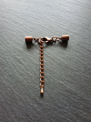Antique Copper Tone End Cap Sets for 5mm Cord Necklaces & Bracelets (5.5mm end caps)