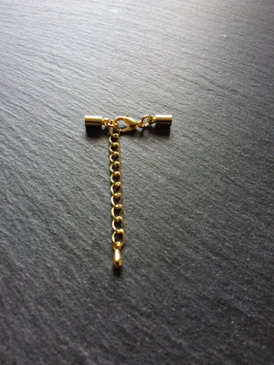 Gold Plated End Cap Sets for 3mm Cord (3.5mm end caps)