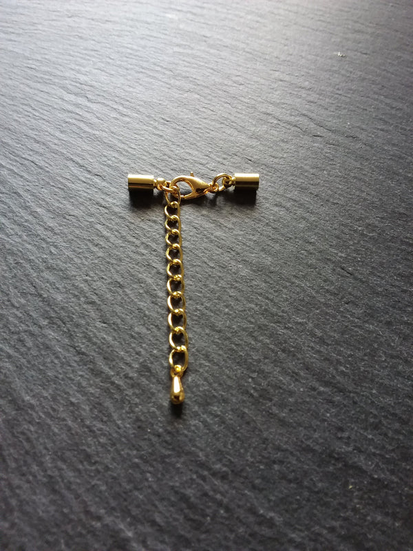 Gold Plated End Cap Sets for 3mm Cord (3.5mm end caps)