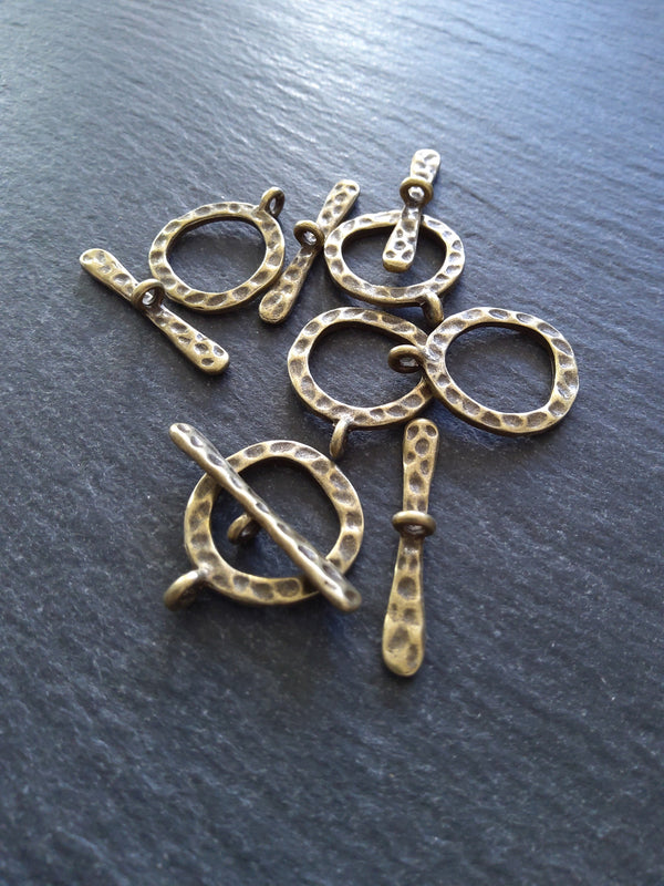 4 or 20 Sets of Antique Bronze Metal Alloy Toggle Clasps 21x16mm