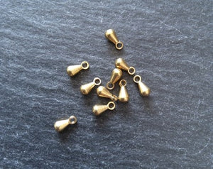 30 Raw Brass Extender Chain Drops 6x3mm NICKEL FREE