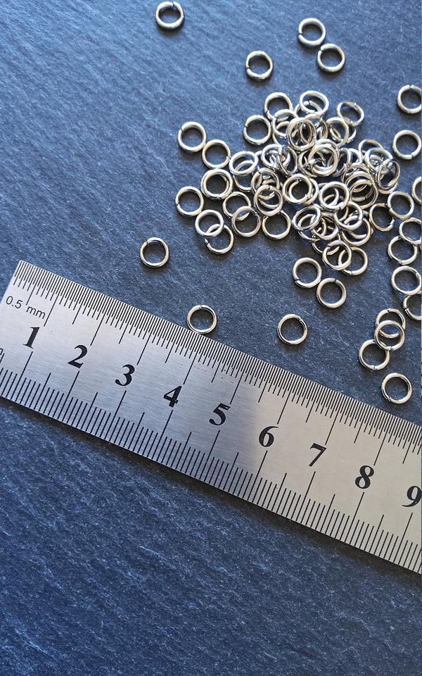 200 or 1000 Antique Silver Tone 6mm Diameter 1mm Metal Alloy Jump Rings Strong (18 Gauge)