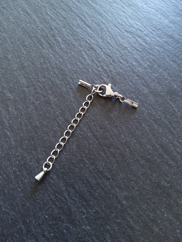 Stainless Steel Folding Crimp End Sets for 0.5mm to 1mm Cord Necklaces