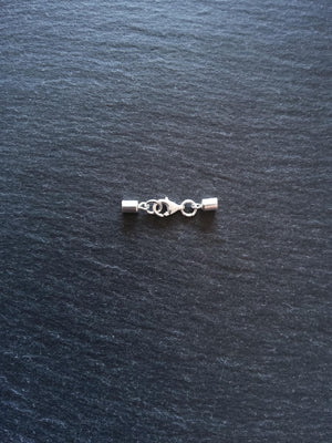 Genuine Solid Sterling Silver End Cap Set for 2.5mm Cord (3mm end caps)