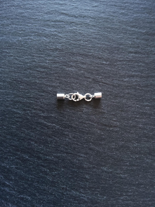 Genuine Solid Sterling Silver End Cap Set for 2.5mm Cord (3mm end caps)