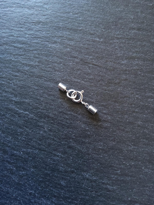 Genuine Solid Sterling Silver End Cap Set for 2mm Cord (2.5mm end caps)