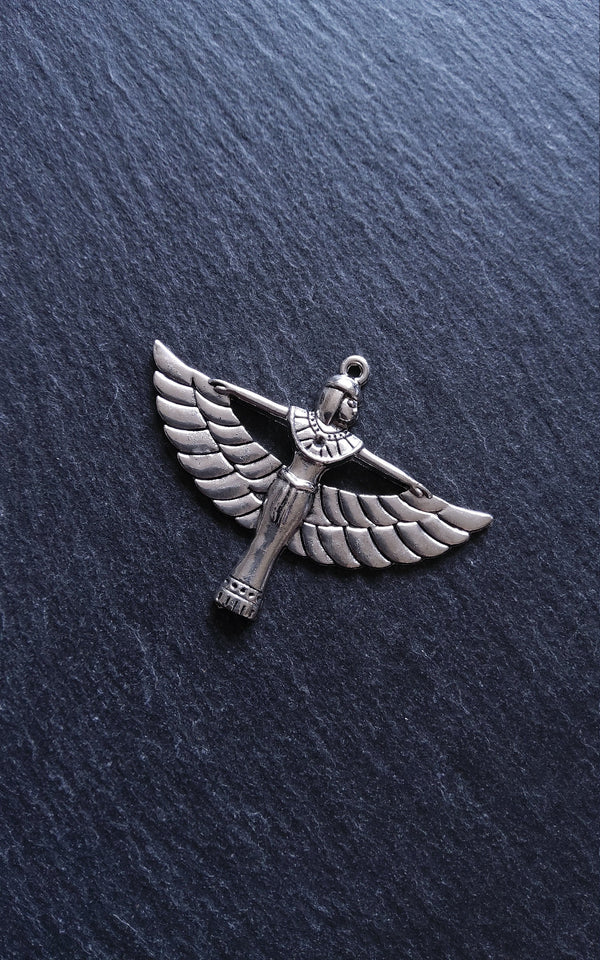 2 or 10 Egyptian Goddess Isis Charms Antique Silver Tone Alloy 56x42mm