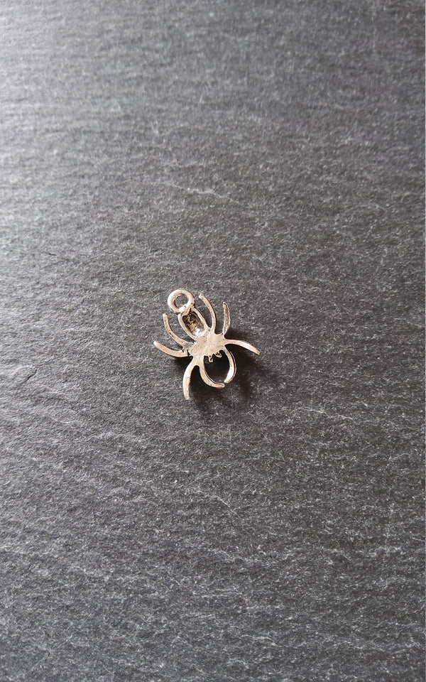 12 or 60 Spider Charms Antique Silver Tone 18x13x3mm