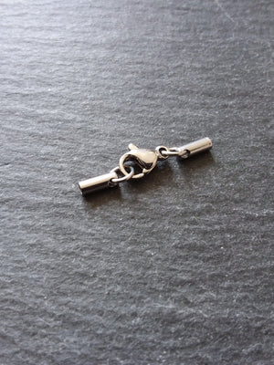 5 or 25 Sets Stainless Steel Rounded End Caps for 1.5mm Cord with Lobster Clasps (1.8mm end caps)