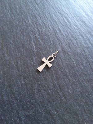 2 or 10 Little Stainless Steel Ancient Egyptian Ankh Charms 16x8x1mm
