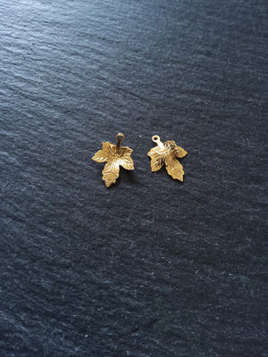 6 or 30 Real Gold Plated Stainless Steel Maple Leaf Charms 15x11.5x2mm