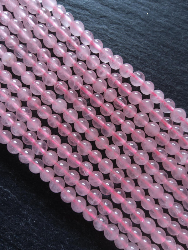 4.6mm Natural Rose Quartz Beads Undyed Round Polished Full 15.5 inch Strand