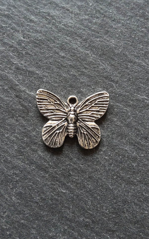 10 or 50 Beautiful Butterfly Charms Antique Silver Tone 18x15mm