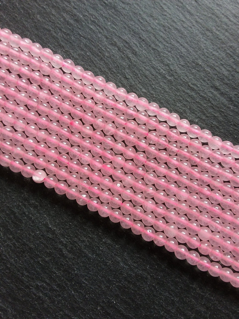 4.3mm Natural Rose Quartz Beads Undyed Round Polished Full 15.5 inch Strand