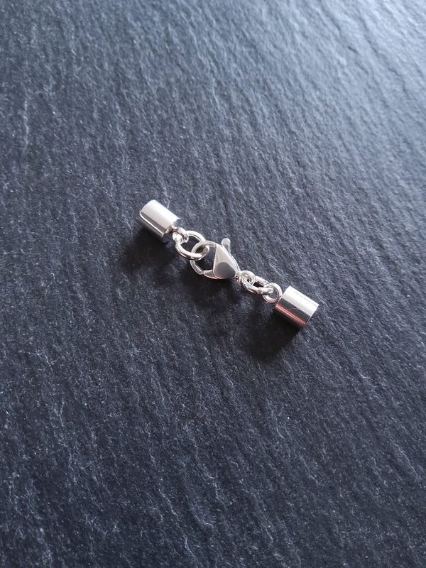 2 or 10 Bright Silver Stainless Steel End Cap Sets for 4mm Cord (4.5mm end caps)