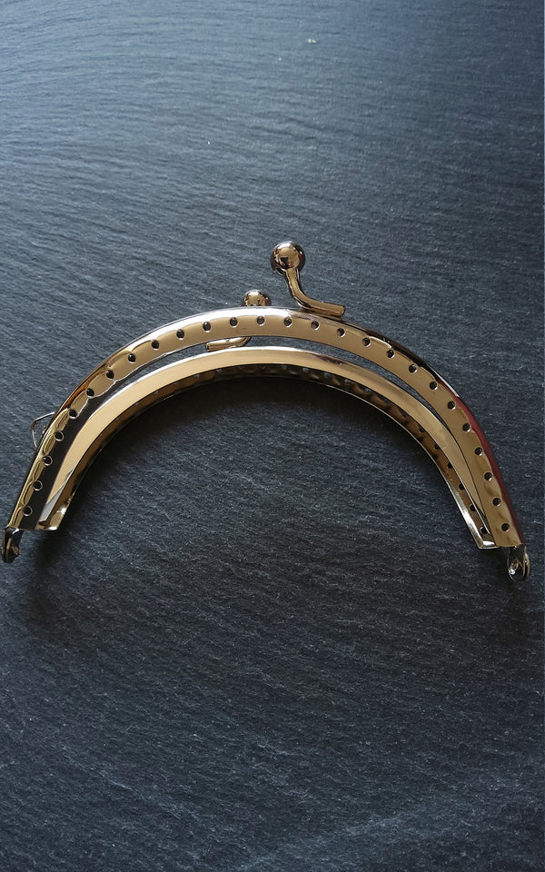 Plain Bright Silver 10.8cm Purse Frame Metal Arch Kiss Clasp For Purse Bag ( 4 2/8 inch )