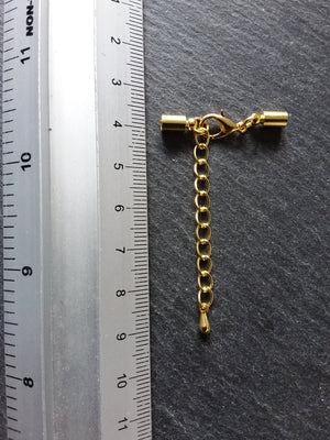 Gold Plated End Cap Sets for 3mm Cord (3.5mm end caps)