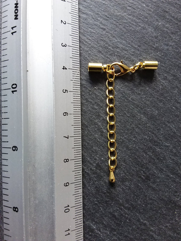 Gold Plated End Cap Sets for 3mm Cord (3.5mm end caps)