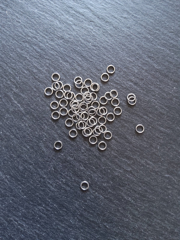 100 or 500 Stainless Steel 5mm Strong Jump Rings 0.8mm (20 gauge)