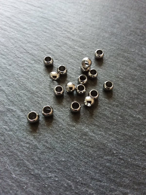 10 or 50 Stainless Steel 5mm Barrel Beads Smooth Solid Round Spacer 5x3.5mm with 3mm Hole
