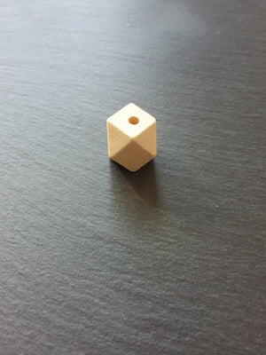 20 Faceted Square Natural Hinoki Wood 20mm (6/8") Spacer Beads. Hole: 4mm