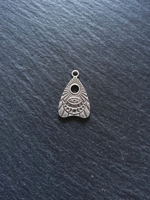 2 or 10 Ouija Planchette Charms Antiqued Sterling Silver Plated Alloy 24.5x16mm