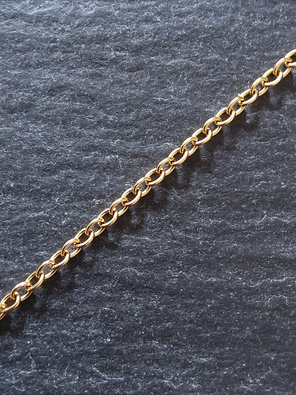 1 Meter Length of Genuine 18K Plated Stainless Steel Cable Chain 2.5x2x0.5mm Closed Link