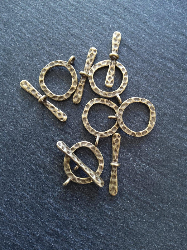 4 or 20 Sets of Antique Bronze Metal Alloy Toggle Clasps 21x16mm