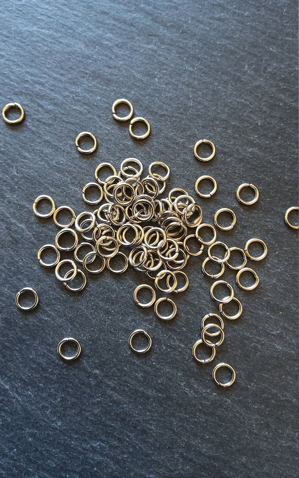 200 or 1000 Antique Silver Tone 6mm Diameter 1mm Metal Alloy Jump Rings Strong (18 Gauge)