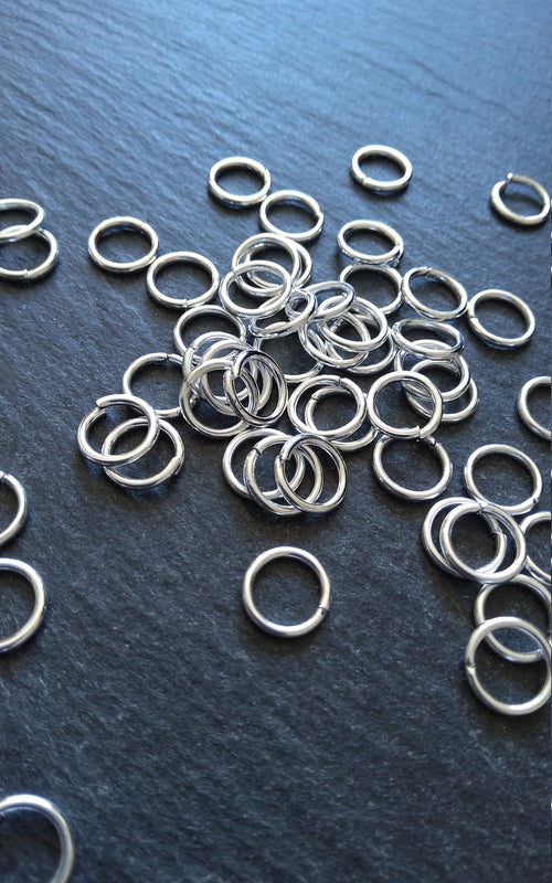 Strong Jump Rings Silver Plated 9mm Diameter 1.2mm (16 gauge) wide