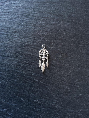 Tree of Life Dreamcatcher Charm 925 Sterling Silver 25x10x2mm
