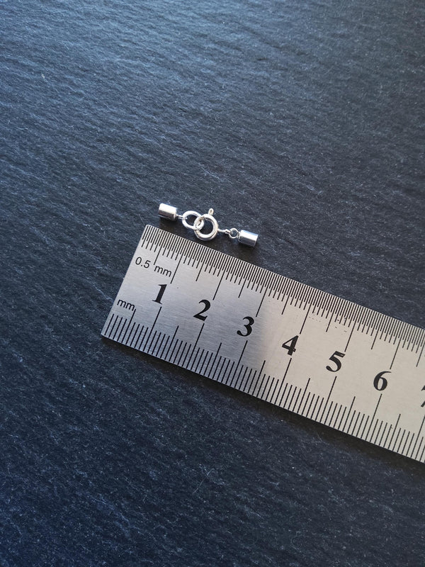 Genuine Solid Sterling Silver End Cap Set for 2mm Cord (2.5mm end caps)