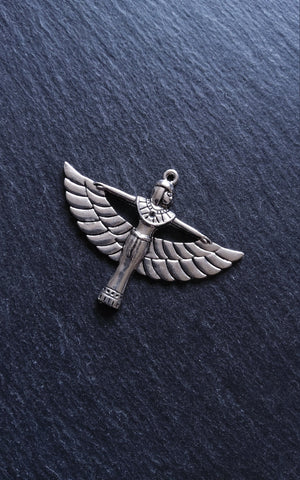 2 or 10 Egyptian Goddess Isis Charms Antique Silver Tone Alloy 56x42mm