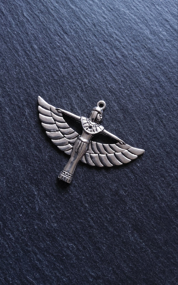 2 or 10 Egyptian Goddess Isis Charms Antique Silver Tone Alloy 56x42mm