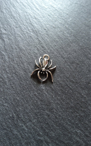 12 or 60 Spider Charms Antique Silver Tone 18x13x3mm