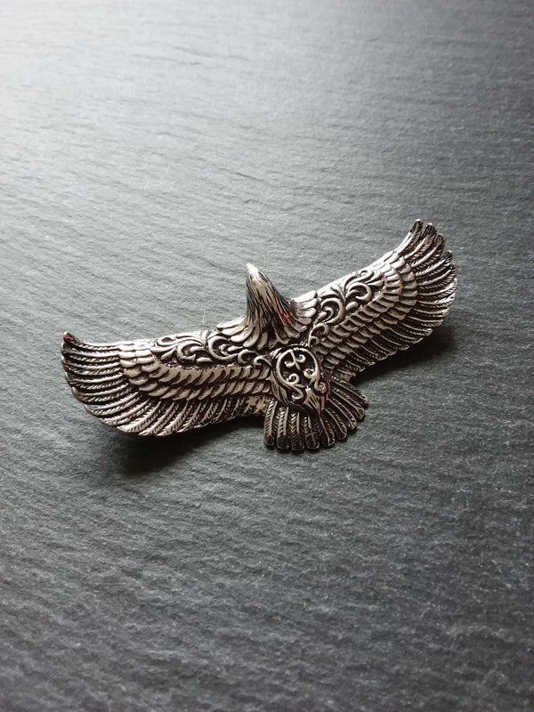 1 or 5 Large Antique Silver Tone Eagle Connector Pendant 68x34mm