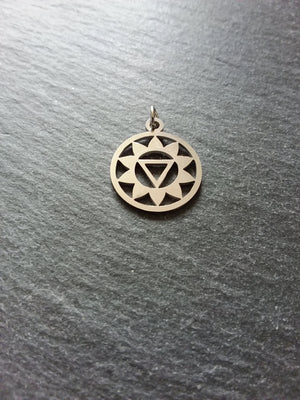 1 or 5 Stainless Steel Manipura Chakra Solar Plexus Charms Flat 22x19mm