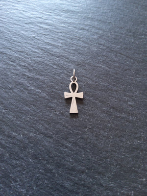 2 or 10 Little Stainless Steel Ancient Egyptian Ankh Charms 16x8x1mm