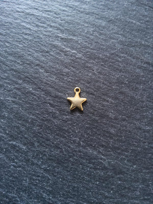10 or 50 Real 18K Gold Plated Stainless Steel Star Charms 10x8x0.8mm Hole: 1.4mm