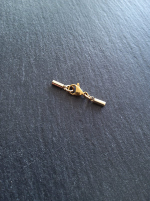 4 or 20 Genuine 18K Gold Plated Stainless Steel End Cap Sets for 1.5mm (2mm end caps)