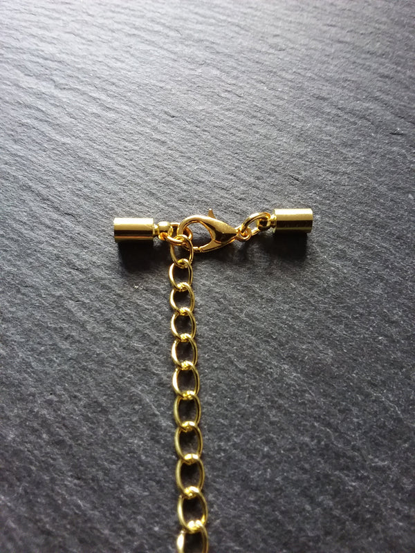 Gold Plated End Cap Sets for 3mm Cord (3.5mm end caps)