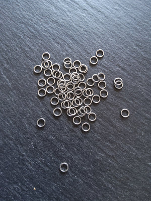 100 or 500 Stainless Steel 5mm Strong Jump Rings 0.8mm (20 gauge)