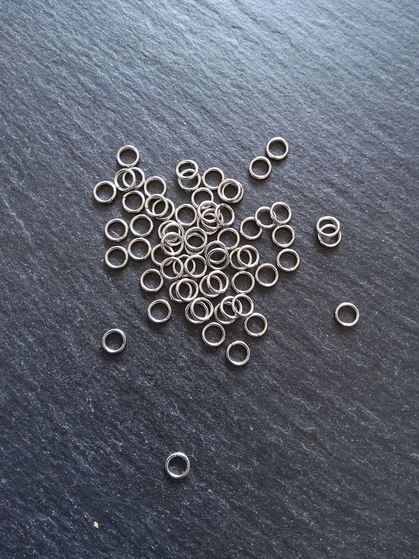 100 or 500 Stainless Steel 5mm Strong Jump Rings 0.8mm (20 gauge)