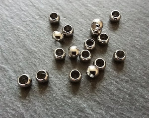 10 or 50 Stainless Steel 5mm Barrel Beads Smooth Solid Round Spacer 5x3.5mm with 3mm Hole
