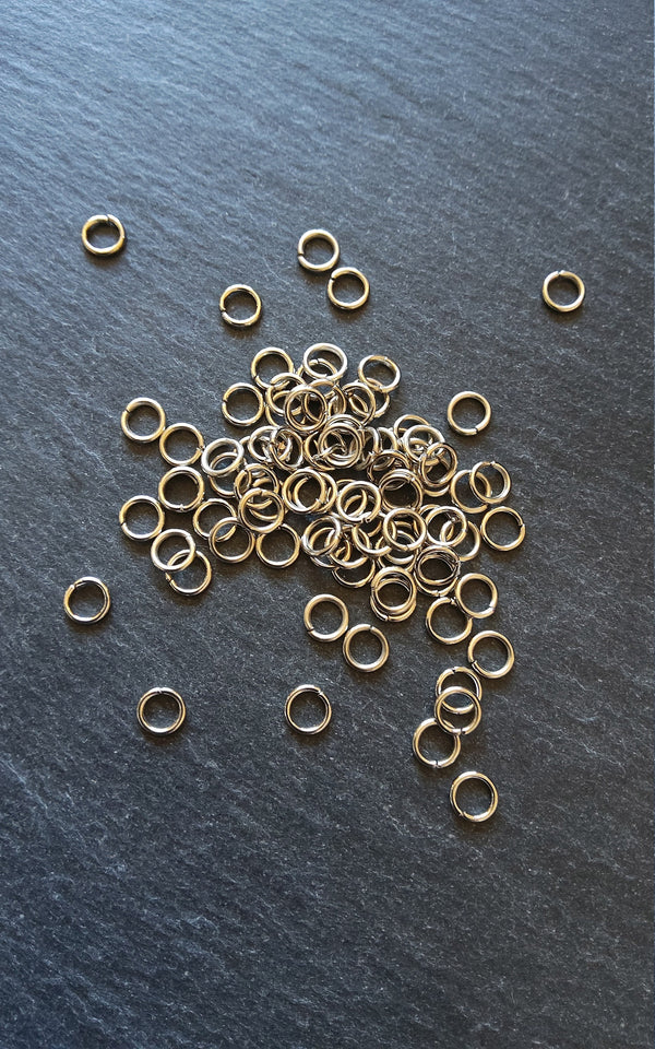 200 or 1000 Antique Silver Tone 6mm Diameter 1mm Metal Alloy Jump Rings Strong (18 Gauge)