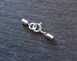 Genuine Solid Sterling Silver End Cap Set for 2mm Cord (2.5mm end caps)