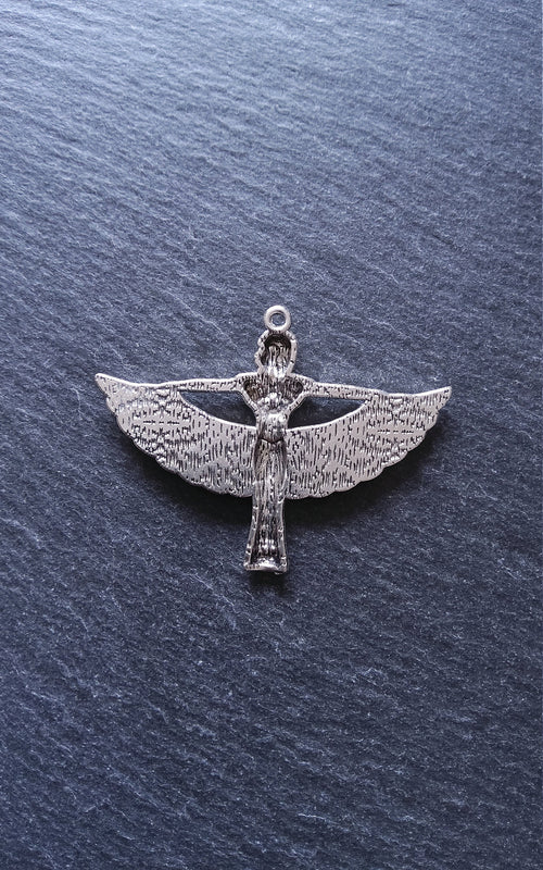 2 or 10 Egyptian Goddess Isis Charms Antique Silver Tone Alloy 56x42mm