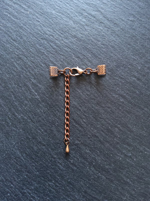 5 or 25 Antique Copper Crimp End Sets for 6mm (1/4") Wide Ribbon